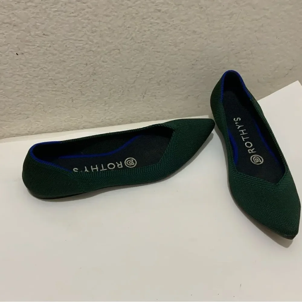 COPY - Rothy’s The Point Flats in Emerald green size 6